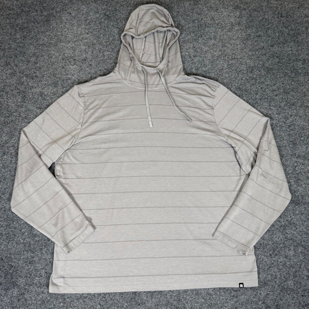 Alaskan Hardgear Hoodie Mens XL‎ Grey Bamboo Stripe Long Sleeve Outdoor Workwear